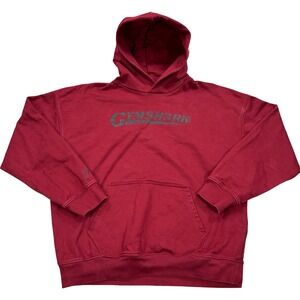 Gymshark Hoodie Men's Large Red Oversized Spell Out Heavyweight Gym Training